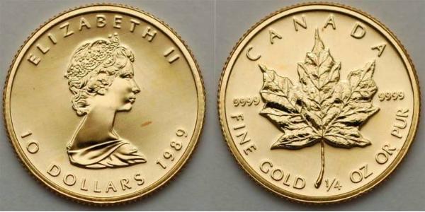 10 Доллар Канада Золото Елизавета II (1926-2022)