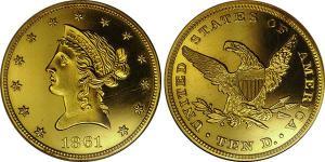 10 Доллар США (1776 - ) Золото 
