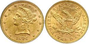 10 Доллар США (1776 - ) Золото 