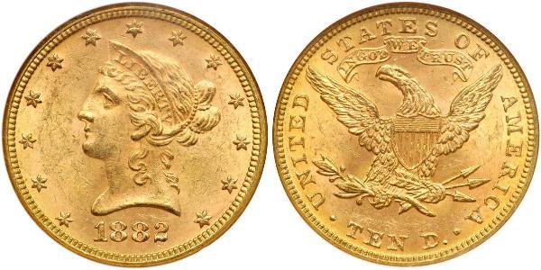 10 Доллар США (1776 - ) Золото 