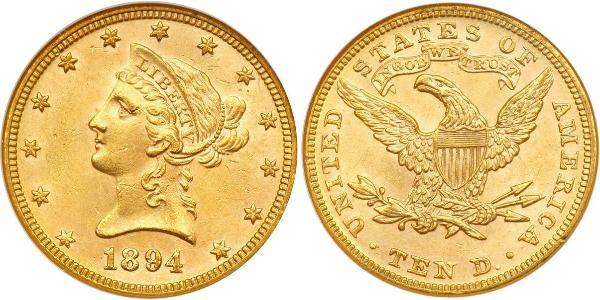 10 Доллар США (1776 - ) Золото 