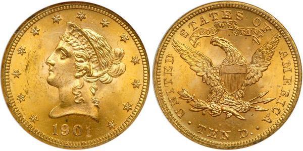 10 Доллар США (1776 - ) Золото 