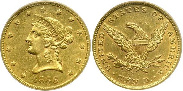 10 Доллар США (1776 - ) Золото 