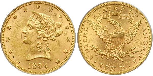 10 Доллар США (1776 - ) Золото 