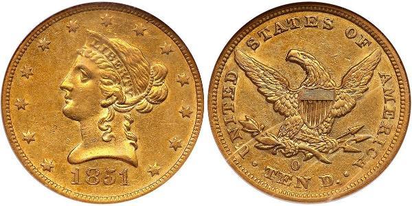10 Доллар США (1776 - ) Золото 