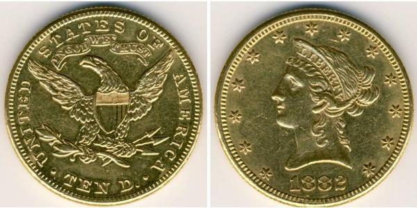 10 Доллар США (1776 - ) Золото 