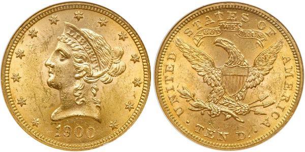 10 Доллар США (1776 - ) Золото 
