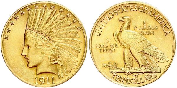 10 Доллар США (1776 - ) Золото 