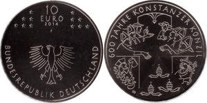 10 Евро Федеративная Республика Германия (1990 - ) Серебро 