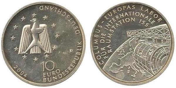 10 Евро Федеративная Республика Германия (1990 - ) Серебро 