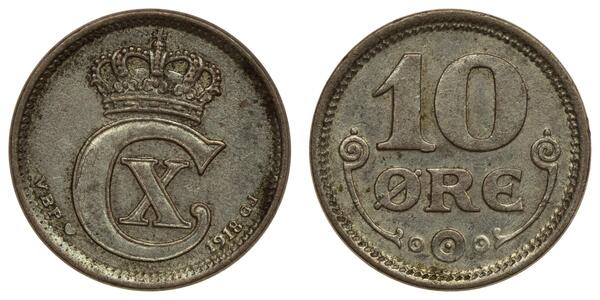 10 Ере Данія  Christian X of Denmark (1870 - 1947)