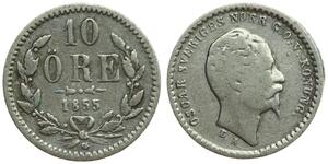 10 Ере Швеція Срібло Оскар I (1799-1859)