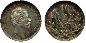10 Ере Швеція Срібло Оскар I (1799-1859)