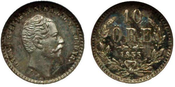 10 Ере Швеція Срібло Оскар I (1799-1859)