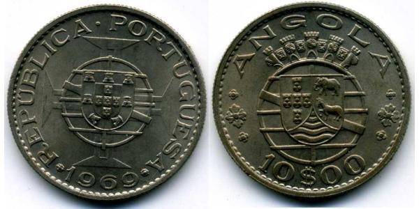 10 Ескудо  Portuguese Angola (1575-1975) / Португалія Нікель/Мідь 