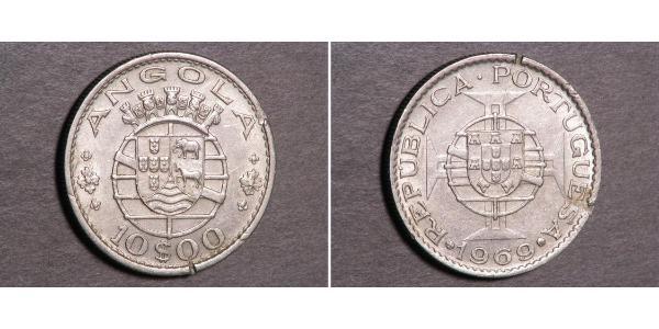 10 Ескудо  Portuguese Angola (1575-1975) / Португалія Срібло 