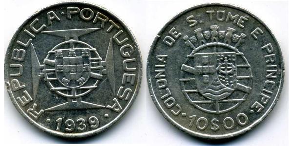 10 Ескудо Сан-Томе і Принсіпі (1469 - 1975) Срібло 
