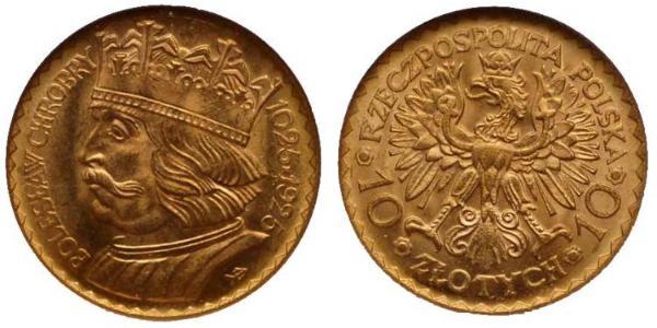 10 Злотий Польська республіка (1918 - 1939) Золото 