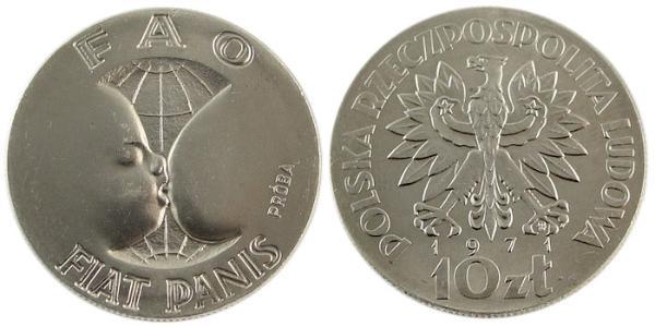 10 Злотий Польська Народна Республіка (1952-1990) Нікель/Мідь 
