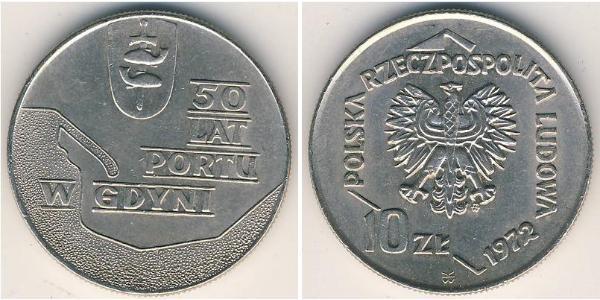 10 Злотий Польська Народна Республіка (1952-1990) Нікель/Мідь 