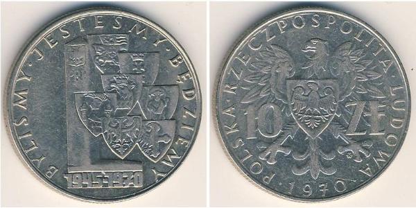 10 Злотий Польська Народна Республіка (1952-1990) Нікель/Мідь 