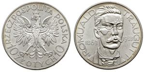 10 Злотий Польська республіка (1918 - 1939) Срібло Ромуальд Траугутт