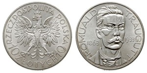 10 Злотий Польська республіка (1918 - 1939) Срібло Ромуальд Траугутт