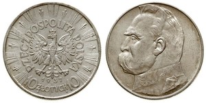 10 Злотий Польська республіка (1918 - 1939) Срібло Юзеф Пілсудський