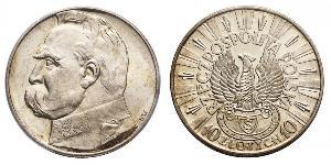 10 Злотий Польська республіка (1918 - 1939) Срібло Юзеф Пілсудський