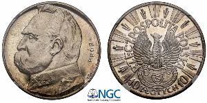 10 Злотий Польська республіка (1918 - 1939) Срібло Юзеф Пілсудський