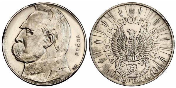 10 Злотий Польська республіка (1918 - 1939) Срібло Юзеф Пілсудський