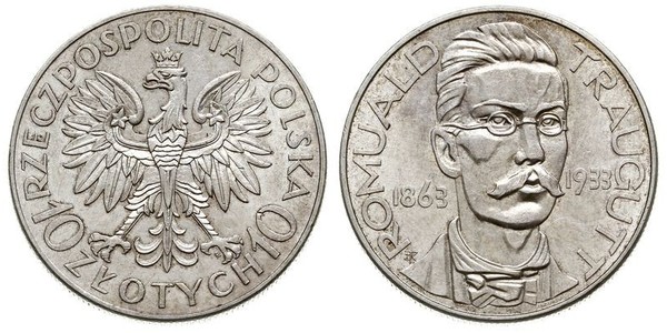 10 Злотий Польська республіка (1918 - 1939) Срібло Ромуальд Траугутт