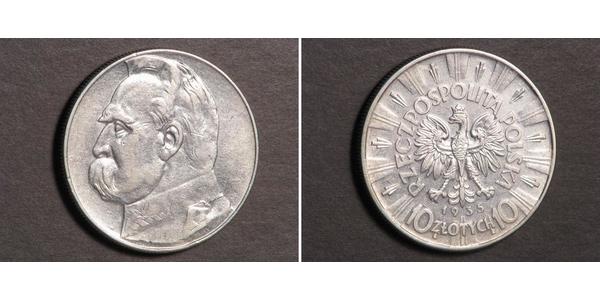 10 Злотий Польська республіка (1918 - 1939) Срібло Юзеф Пілсудський