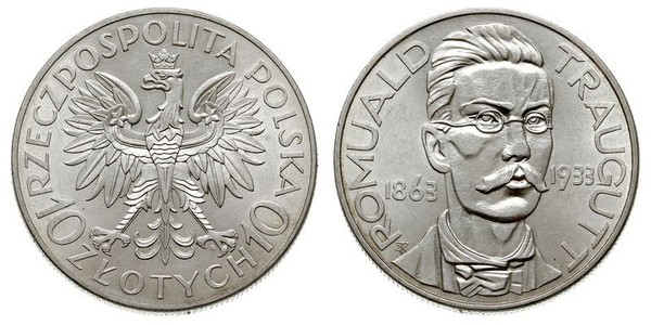 10 Злотий Польська республіка (1918 - 1939) Срібло Ромуальд Траугутт