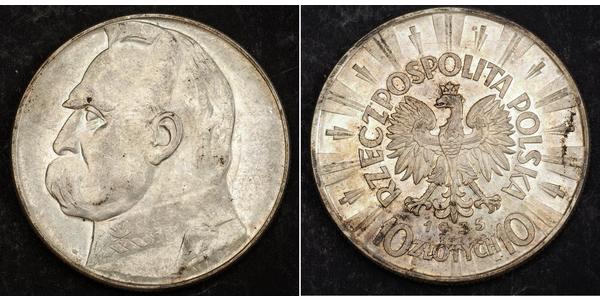10 Злотий Польська республіка (1918 - 1939) Срібло Юзеф Пілсудський