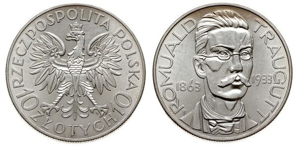 10 Злотий Польська республіка (1918 - 1939) Срібло Ромуальд Траугутт