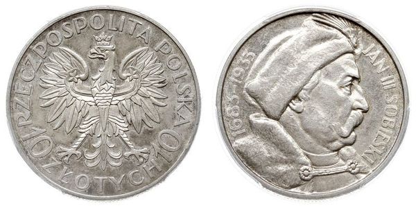 10 Злотий Польща / Польська республіка (1918 - 1939) Срібло Ян III Собеський (1629-1696)