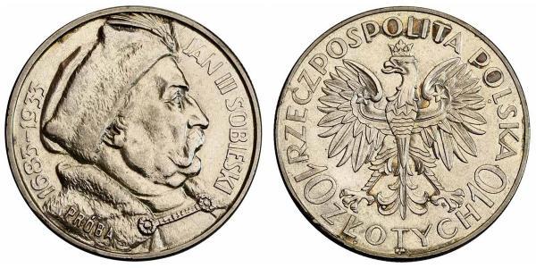 10 Злотий Польща / Польська республіка (1918 - 1939) Срібло Ян III Собеський (1629-1696)