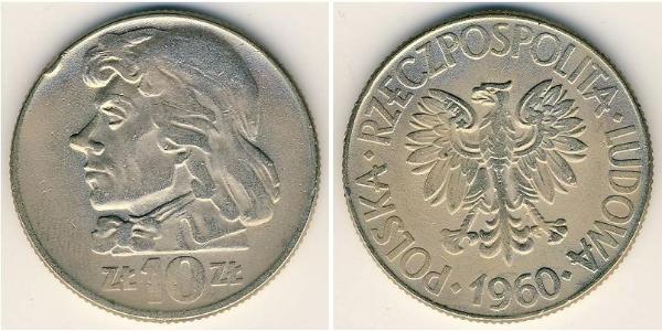 10 Злотый Польская Народная Республика (1952-1990) Никель/Медь 