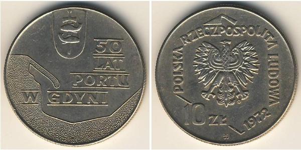 10 Злотый Польская Народная Республика (1952-1990) Никель/Медь 