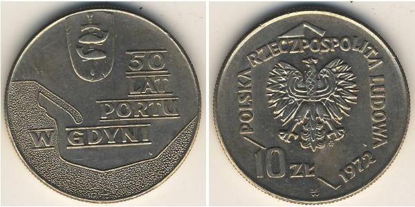 10 Злотый Польская Народная Республика (1952-1990) Никель/Медь 