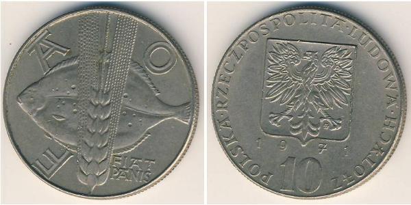 10 Злотый Польская Народная Республика (1952-1990) Никель/Медь 