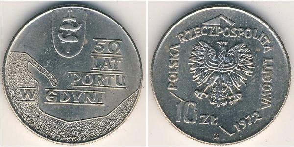 10 Злотый Польская Народная Республика (1952-1990) Никель/Медь 