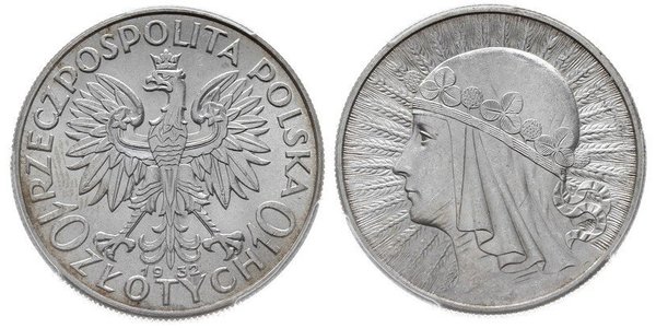 10 Злотый Польская Республика (1918 - 1939) Серебро Ядвига (королева Польши)