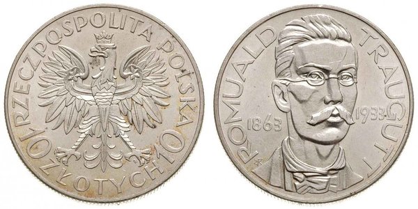 10 Злотый Польская Республика (1918 - 1939) Серебро Траугутт, Ромуальд