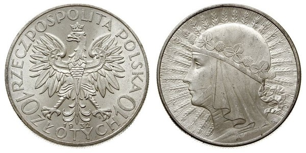 10 Злотый Польская Республика (1918 - 1939) Серебро Ядвига (королева Польши)