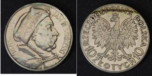 10 Злотый Польша / Польская Республика (1918 - 1939) Серебро Ян III Собеский (1629-1696)