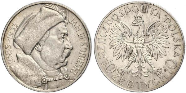 10 Злотый Польша / Польская Республика (1918 - 1939) Серебро Ян III Собеский (1629-1696)