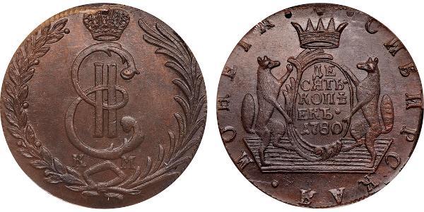 10 Копейка Российская империя (1720-1917) Медь Екатерина II (1729-1796)