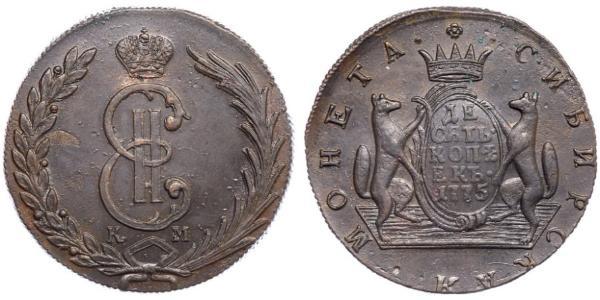 10 Копейка Российская империя (1720-1917) Медь Екатерина II (1729-1796)